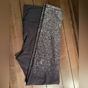 Mono B Black Leggings w/Silver Glitter Detail